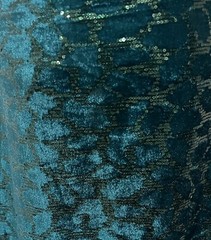 Hunter Green Stretch Velvet Sequins Embroidery fabric 60” Width Sold By Yard