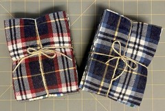 QUILT FABRIC COTTON FLANNEL PLAIDS SAMPLE LOT 8 Pieces 10″ X 13″ MIXED VARIETY!