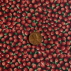 BTY Vintage Micro Berry Print Fabric Red Black Classic Cottons