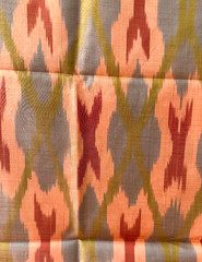 PURE UZBEK IKAT SHOI SILK FABRIC-FINE & DELICATE-100% SILK – TOP QUALITY FABRIC