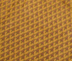 Sushila Vintage Pure Woolen Scrap Saree Woven BRANDED Mustard Sari Craft Fabric