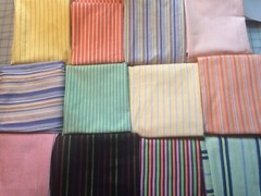 24-pc BOLD Scraps 12 Men’s assorted STRIPE shirt SLEEVES 100% cotton Quilting