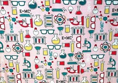 FACE MASKS*SCIENCE LAB*MICROSCOPE*BEAKERS*TEST TUBES FLANNEL FABRIC *BTY 42×36″