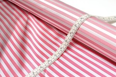 100%silk Pink Striped Silk Fabric by the Half Yard 27″ Width F195
