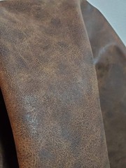 | Brown Distressed Crazy Horse Oily Faux Vegan Leather PU (Peta Approved Vega…