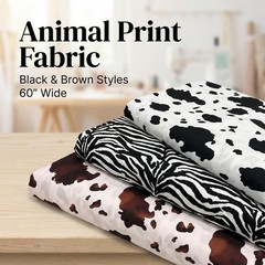 Animal Print Fabric Zebra Cow Poly Cotton 60 Inch Wide Durable Soft