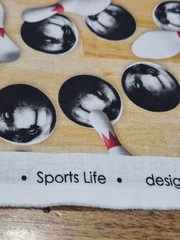 Sports Life Design #19495 Bowling 🎳 Fabric Unused Piece For Sewing Or Crafting