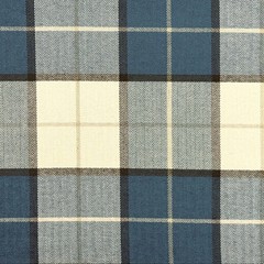Blue Chenille Houndstooth Plaid INDIGO Upholstery Pillow Cushion Fabric BTY