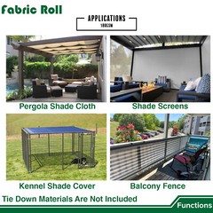6ft Beige Sun Shade Fabric Roll Replaceable Canopy Pergola Multi-purpose Cloth