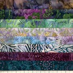 8 Fat Quarters Emerald City Batik Lunn Fabric FQ Pack 100% Cotton Green Purple