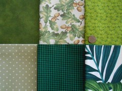 30 GREEN Floral Tonal Blenders Fat /Long Quarter Lot Quilt Cotton Fabric