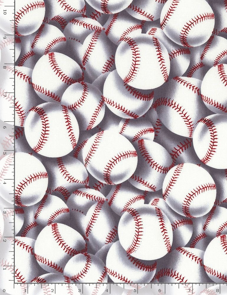 Baseball Baseballs Packed 2159 Timeless Durable Cotton Fabric
