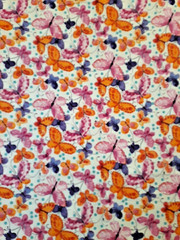 1 YD Joann Snuggle Soft Flannel Fabric Butterfly pink orange purple white 42″