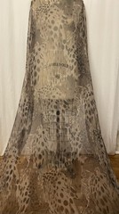 100% Silk Chiffon Abstract Leopard Print Brown Taupe Fabric By The Yard 56″ Wide