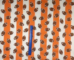 PREMIER PRINTS GAME DAY ORANGE STRIPE FOOTBALL FURNITURE FABRIC BY THE YARD 54″W