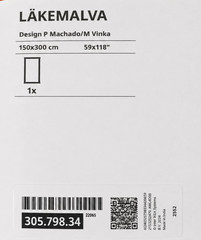 NEW Ikea LAKEMALVA Pre-cut Fabric Orange, Cat Print for Cushions 59×118″