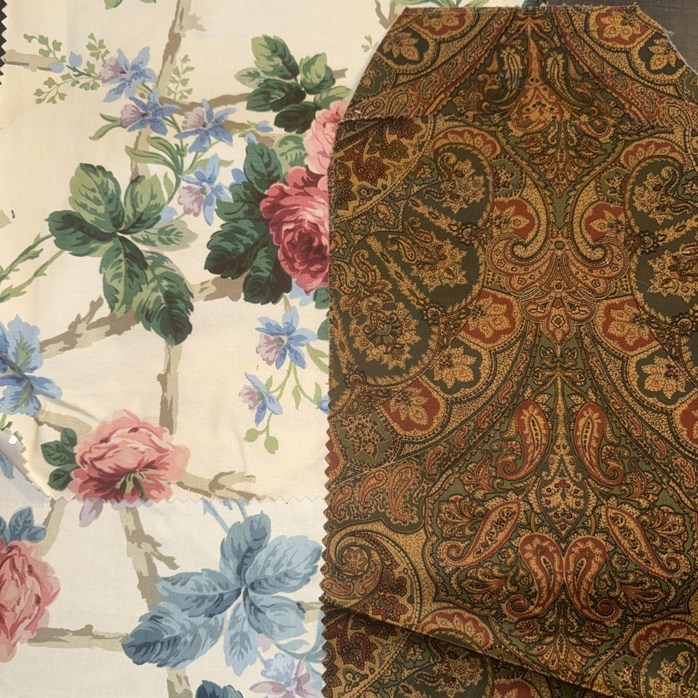 Lot of 4 Vintage Waverly Fabric Samples Craft Scraps Briarcliff San Marco AS IS