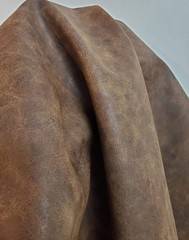 | Brown Distressed Crazy Horse Oily Faux Vegan Leather PU (Peta Approved Vega…