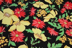 1 1/2 Yds Heavy Cotton Blend Stretch Floral Fabric