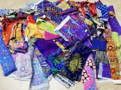 LOT 5.75 lbs 20 yds. Free Spirit KAFFE FASSETT Cotton fabric Scraps Pieces READ
