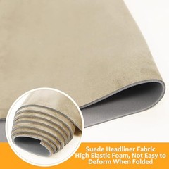 Suede Headliner Fabric with Foam Backing Material – Beige 36*60 Inch