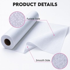 KOVIEDE Fusible Fleece Interfacing, 17.3″ x 10 Medium-Light – 1MM, White