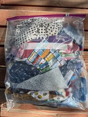 Bag of scrap cotton pieces of various fabrics, Qulting, Over 1 pound