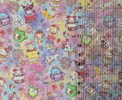 Custom 100% Cotton Woven Fabric Hello Kitty Sanrio Treats By The 1/4 Yard 9×56