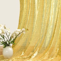 Gold Sequin Fabric 48 Inch Width by the Yard 1 Yard Sparkly Glitter Material