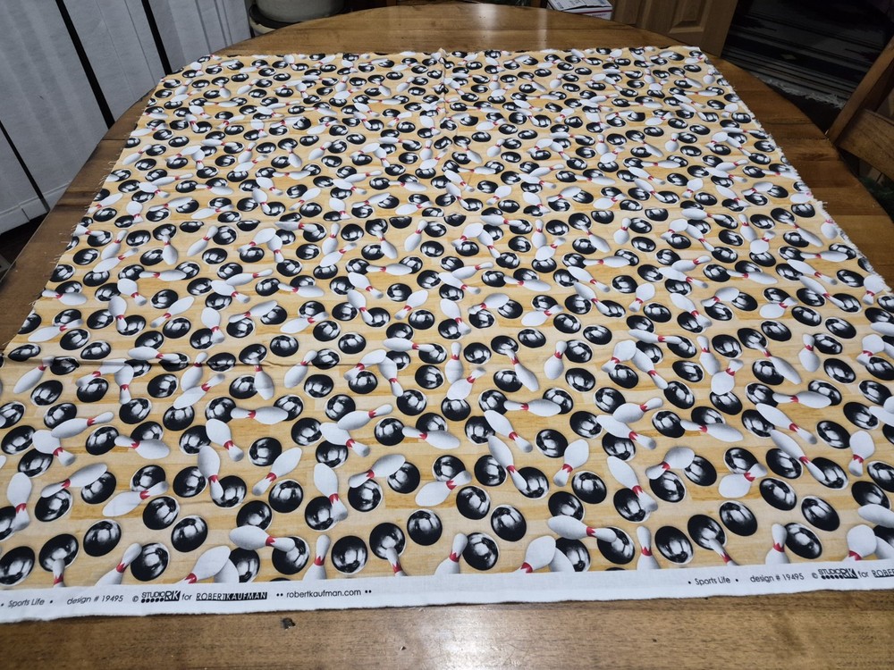 Sports Life Design #19495 Bowling 🎳 Fabric Unused Piece For Sewing Or Crafting
