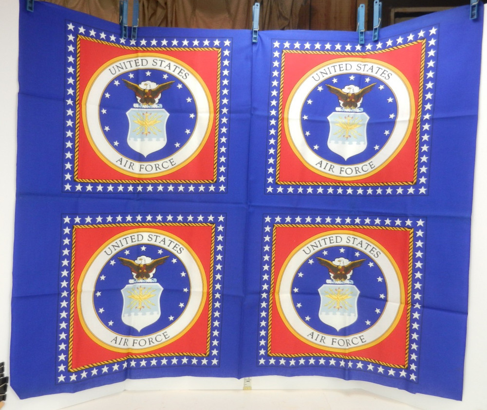USAF United States Air Force Pillow Square Fabric Panel 4 Squares