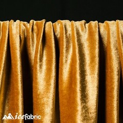 Antique Gold Stretch Velvet Fabric By The Yard