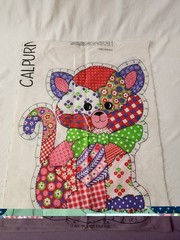 VTG Calico Cat Cut & Sew Pillow Patchwork Kitty Sewing Panel Doll Calpurnia