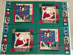 Vintage Christmas Leslie Beck – 4 pillow panels & matching border fabric 45 x 34