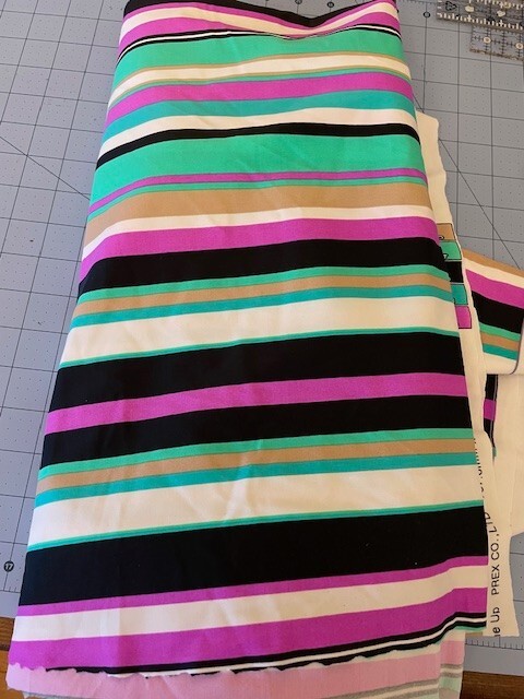 Spandex Fabric 4-Way Stretch Mutli Colored Stripes (3 + yards)