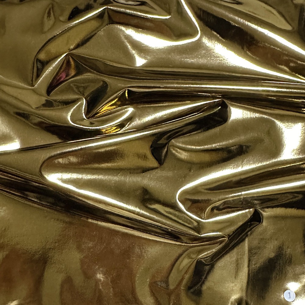 Shiny Metallic Mirror Foil Vinyl 4 way spandex Fabric Dance Bodycon Leggings 54″