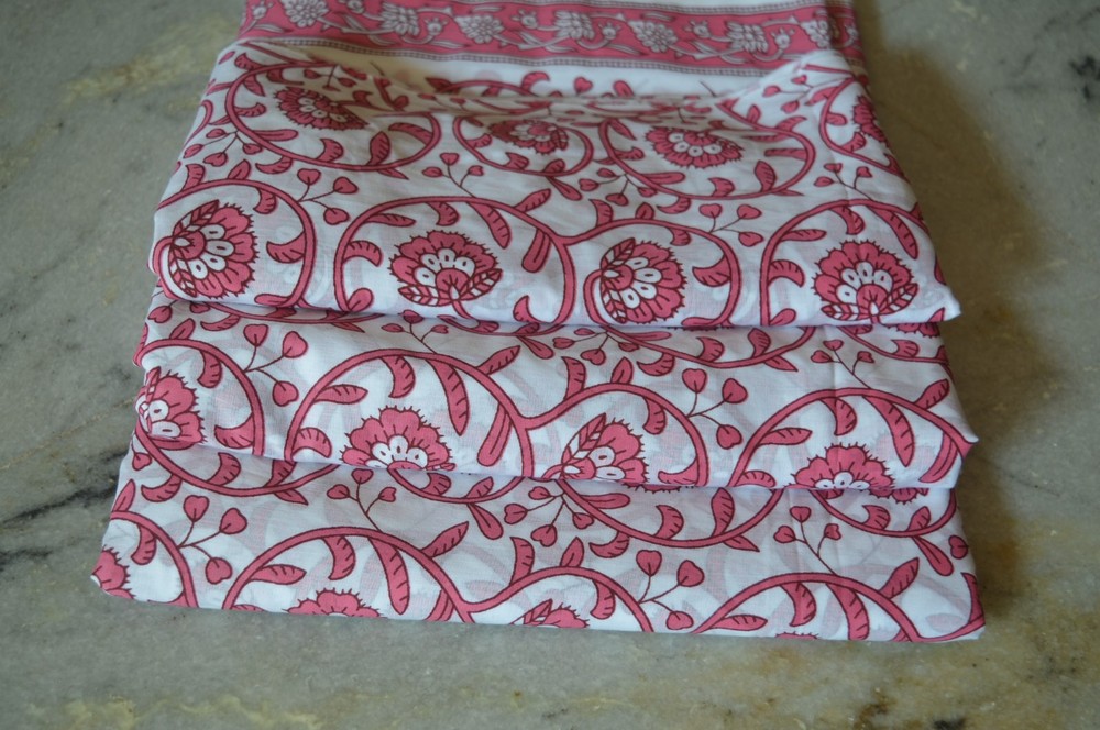 NO TARRIF CHARGES 100% ✅ 10 Yard Sanganeri Hand Printed 100%Cotton Fabric ZK-17