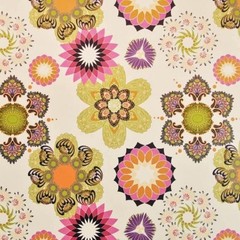 Faux Suede Retro Floral FRUIT PUNCH Pillow Cushion Upholstery Fabric 1.625 Yards