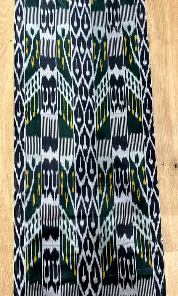 11 Yard HAND MADE UZBEK Natural SILK IKAT ADRAS FABRIC WIDE SIZE # 5718