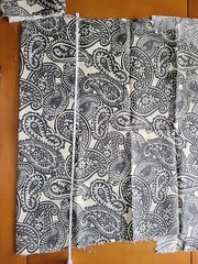 Tommy bahama Outdoor Fabric Screen Print 2 Pcs Remnants Grey Paisley Upholstery