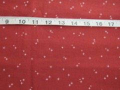 1 1/8 yd Cotton Fabric Dark Brick Red with Tiny White Stars