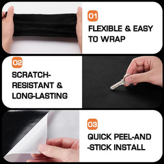 Suede Wrap for Car Interior 8″ X 59″ – Black Self Adhesive Suede Fabric, Easy Pe