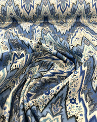 Williamsburg Bray Flamestitch Indigo Blue Drapery Upholstery Fabric By the Yard