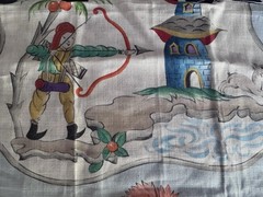Clarence House Jeux Chinois Fabric in Robin Egg Blue Remnants- 2 Pieces