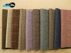 British Tweed 100% Wool Remnants Offcuts Squares Crafts 10 Pieces 9X9