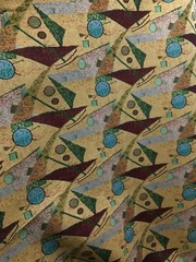 MULTICOLOR GEOMETRIC POLY COTTON UPHOLSTERY BROCADE FABRIC (54 in.) Sold BTY