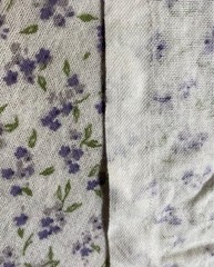 VTG Retro Cotton Flannel Fabric Purple Floral Print White 44” Wide x 6.3 Yards