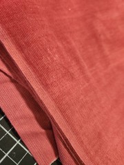 vintage old school Corduroy Fabric Rust Red soft inside cotton