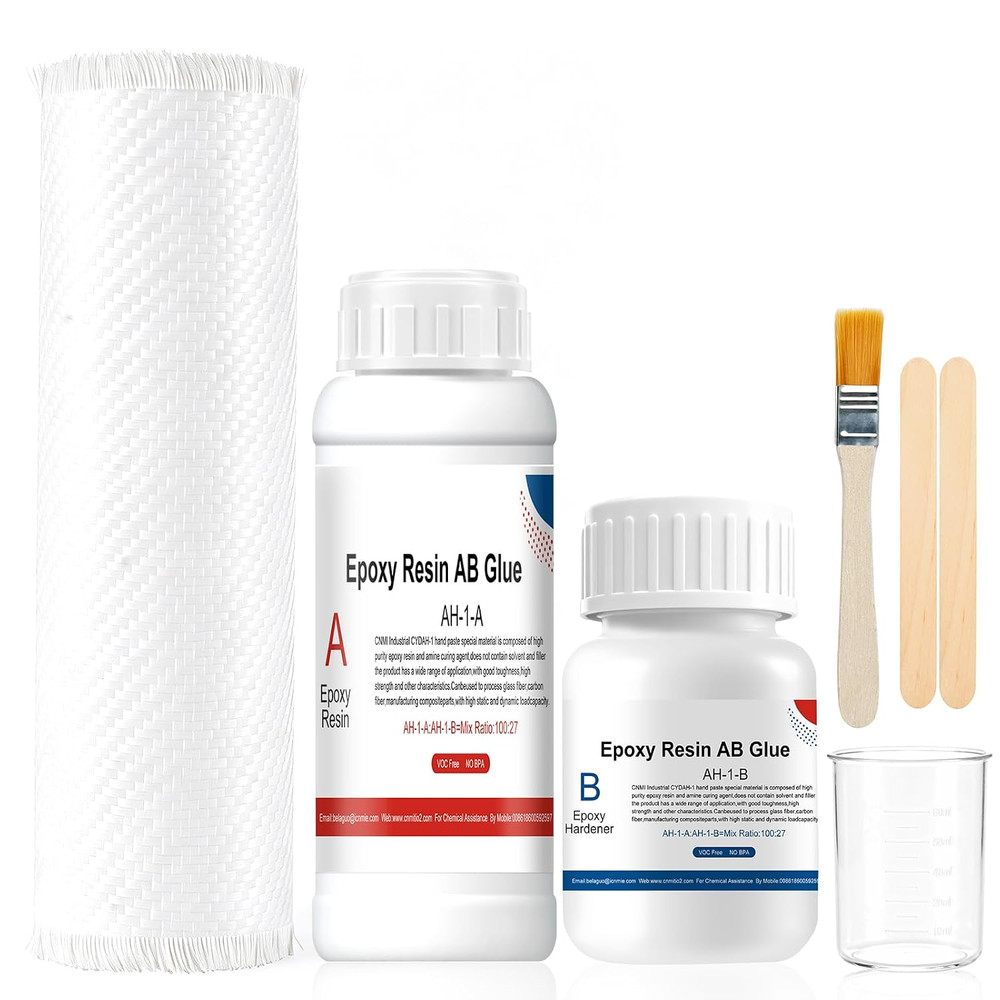 Carbon Fiber Repair Kit, Carbon Fiber Kit, 8″ Twill Carbon Fiber Cloth, 100G Epo