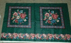 Cranston Printworks Pillow Panels Floral Green Pink White Cotton